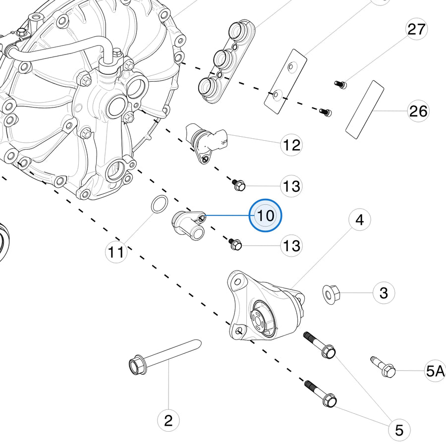 Inlet Manifold Fitting Assemlby for Tesla Model S and Model X 1009997-00-B - parts diagram