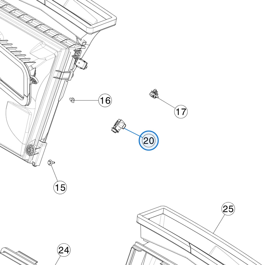 Air Quality Sensor for Tesla Model S and Model X 1055747-00-F - parts diagram