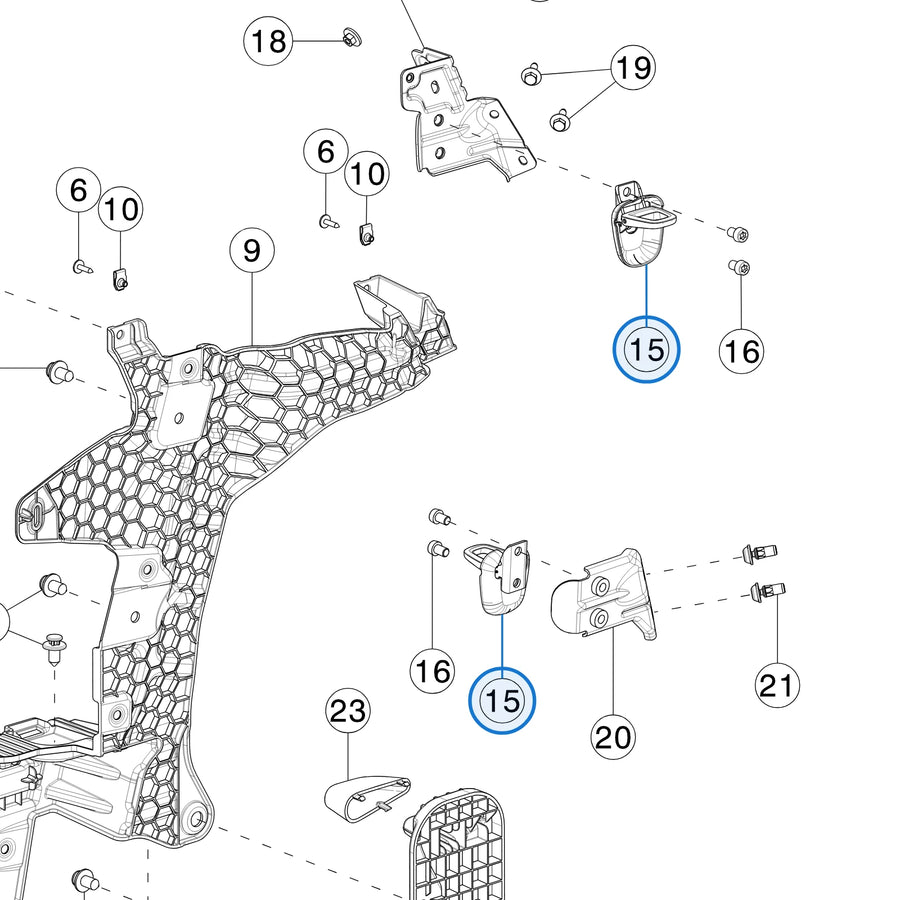 Assembly Trunk Tie Down for Tesla Model X 1061158-00-C - parts diagram