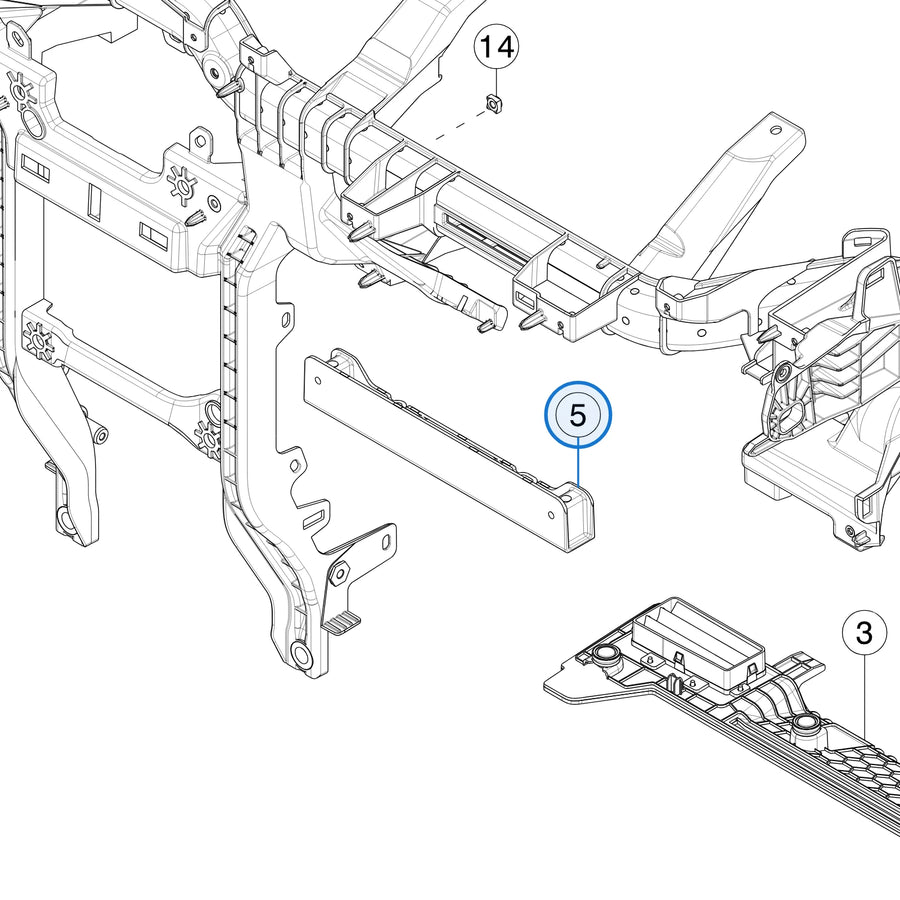 Instrument Panel, Toeboard Bracket for Tesla Model X Jun 2025+ 1608876-00-C - parts diagram