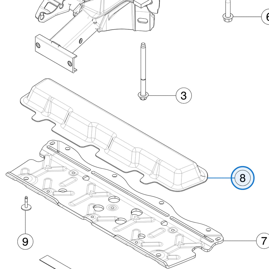 Shield Absorber - Top for Tesla Model S 1050486-00-B - parts diagram