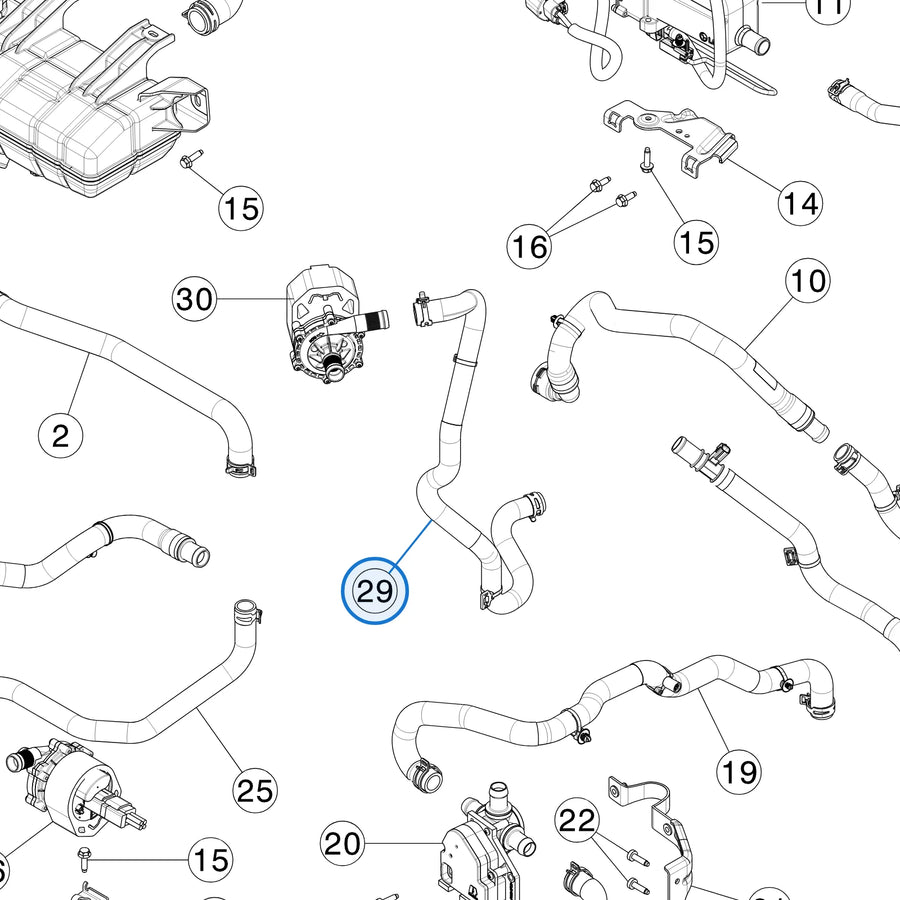 Hose, BATTPUMP2, Dcdc, Raven, Mdls for Tesla Model S 2016-2021 1476619-00-C - parts diagram