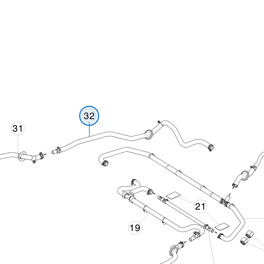 Assembly - Hose(pt) - Inverter TO Rocker for Tesla Model S 2012-2016 6007731-00-E - parts diagram