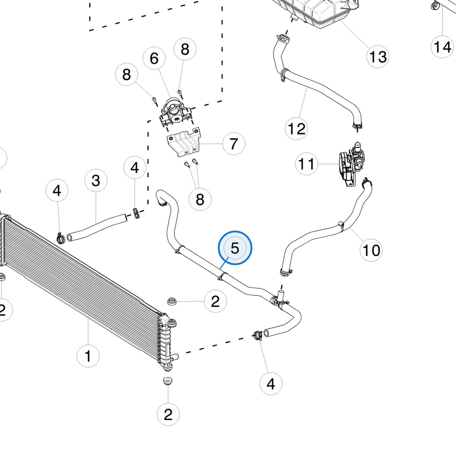 Heat Exchanger TO 3 WAY Valve House Assembly for Tesla Model S 2012-2016 6007351-00-H - parts diagram