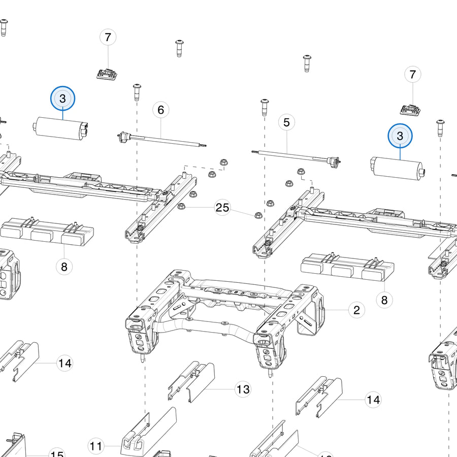 Motor Track MEM for Tesla Model X 2015-2021 1097786-00-A - parts diagram