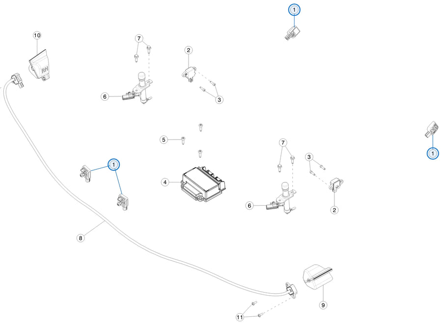 Impact Sensor for Tesla Model S 1005274-00-B - parts diagram (Model S Feb 2012 - Mar 2016)