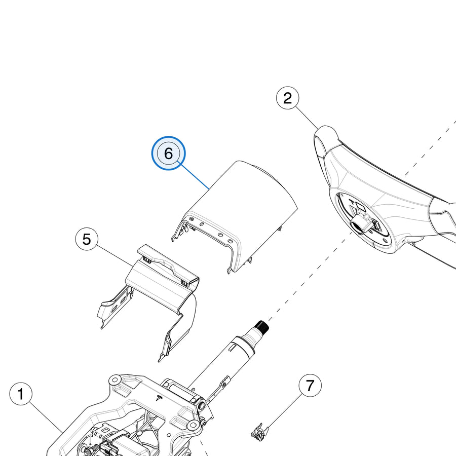 Steering Column Upper Shroud Cover for Tesla Model S and Model X 1563027-99-C - parts diagram