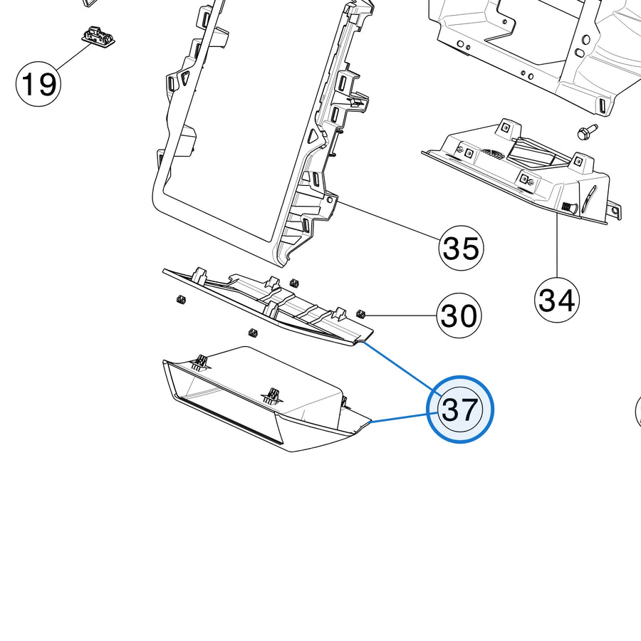 Assembly - Instrument Panel Cubby for Tesla Model S 1018893-00-E - parts diagram