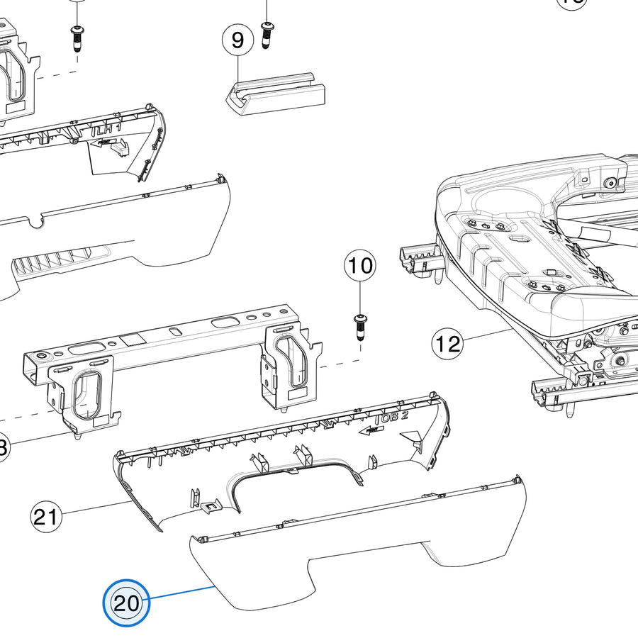 3INX 1R Riser ASM for Tesla Model X 2015-2021 1494951-00-C - parts diagram