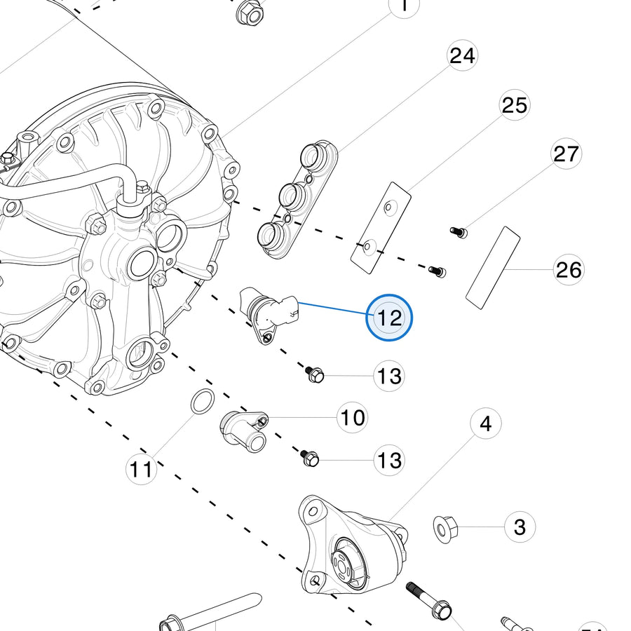 Encoder, Sensor, A1468 for Tesla Model S and Model X 1002722-00-C - parts diagram