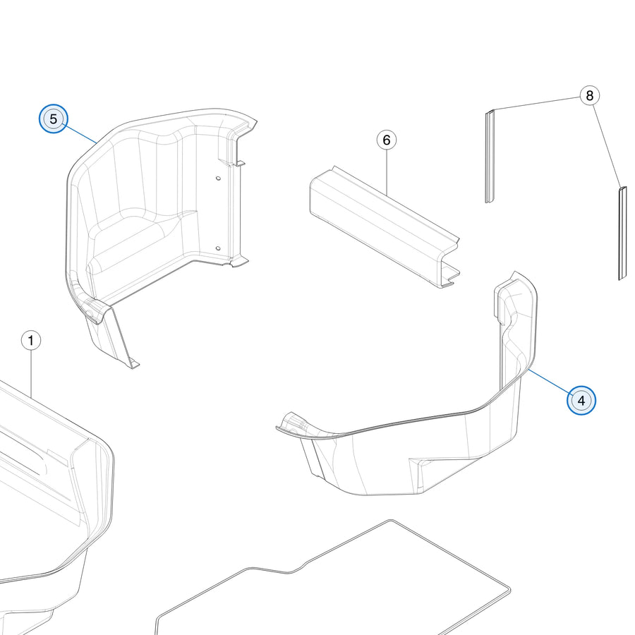 Carpet - UHS - Extended for Tesla Model S 2012-2016 1007319-00-F, 1007323-00-F - parts diagram