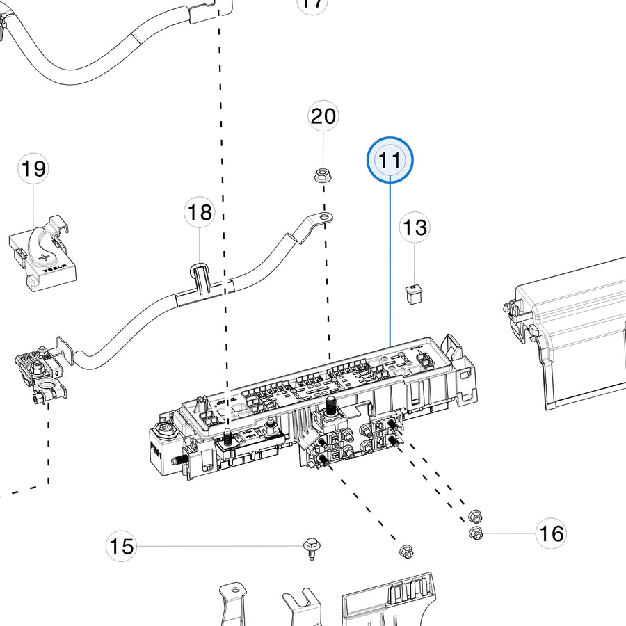 Fusebox Mdls 12V Frunk for Tesla Model S and Model X 1034405-00-D - parts diagram (Model X Sep 2015 - Feb 2021)