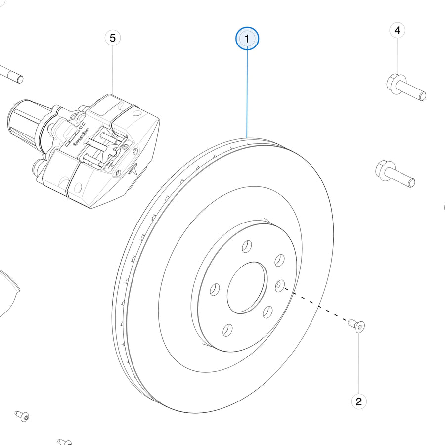 Rear Brake Rotor - Rassini for Tesla Model S and Model X 1027632-00-B - parts diagram