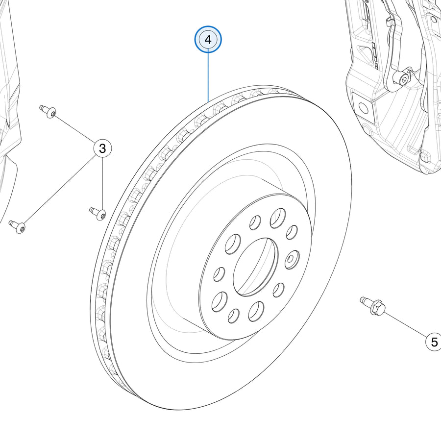 Brake Rotor, Front, Iron 395MM for Tesla Model X 1620611-00-D - parts diagram