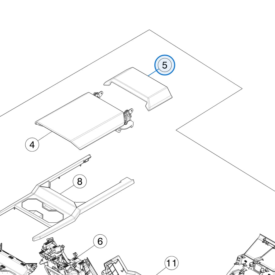 Armrest Cap Assembly for Tesla Cybertruck 1876734-00-F - parts diagram