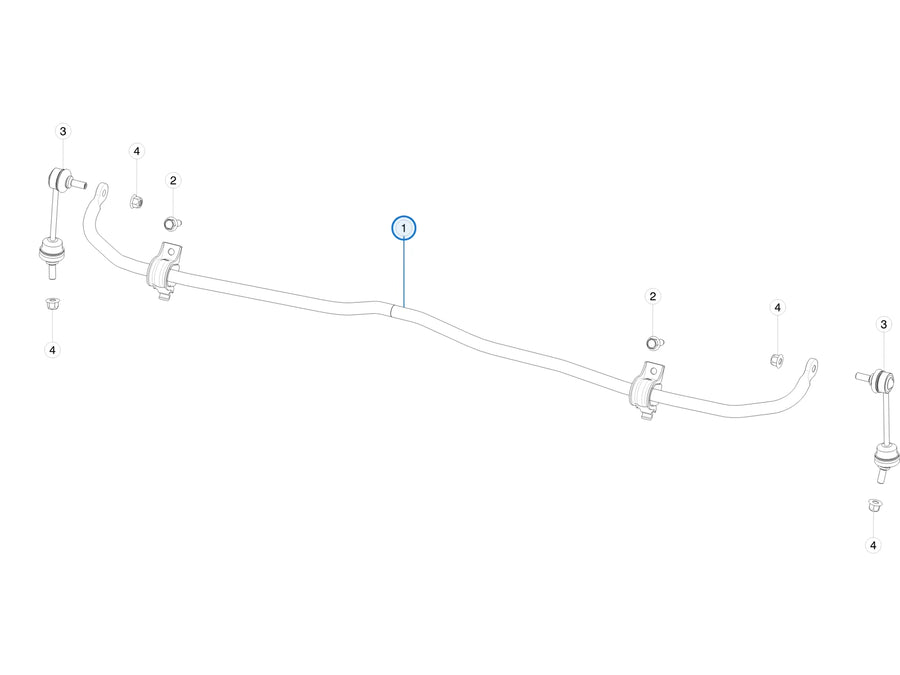 Rear Stabilizer Bar Assembly for Tesla Model X 2015-2021 1027481-00-E - parts diagram (Model X Sep 2015 - Feb 2021)