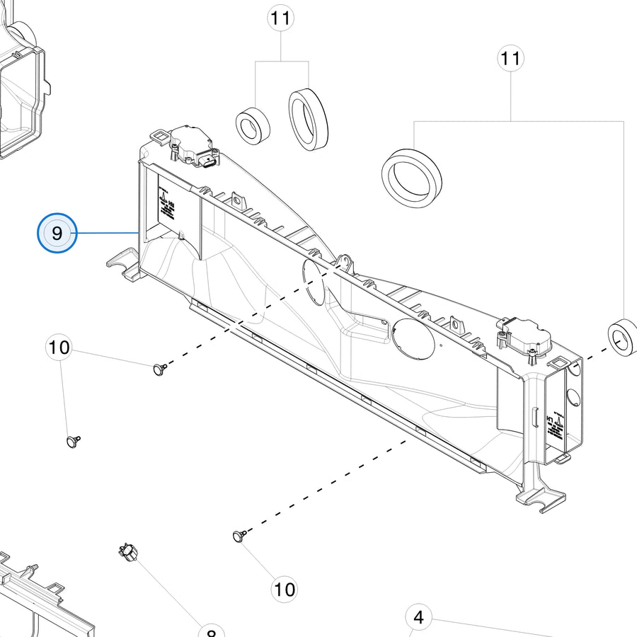 Assembly Front End Ducting with Horns, MS2 for Tesla Model S 2016-2021 1058073-00-B - parts diagram