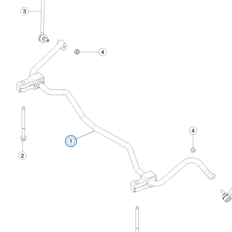 Front Stabilizer Bar 22 MM for Tesla Model S 2016-2021 1059381-00-B - parts diagram