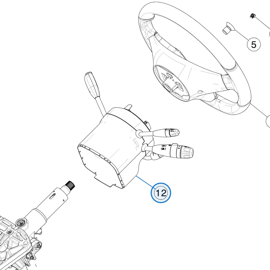 Steering Column Control Module for Tesla Model S 1047726-00-B - parts diagram (Model S Feb 2012 - Mar 2016)