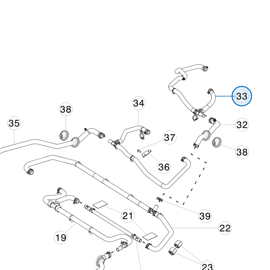 Assembly, Hose, Rear Drive Unit Inlet Hose Assembly - Dual Motor for Tesla Model S 2012-2016 1048952-00-B - parts diagram