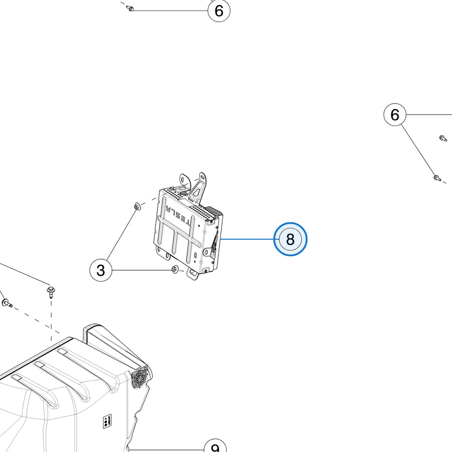 Audio, Amplifier, External, Plenum for Tesla Model S and Model X 1490471-00-C - parts diagram