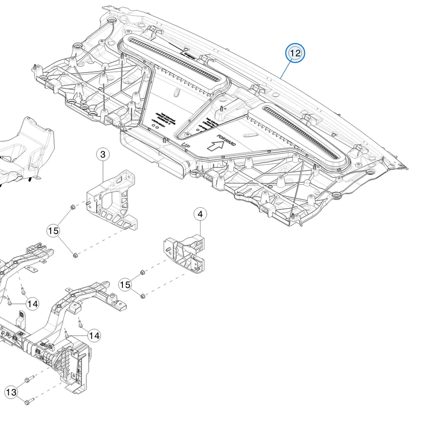 Assembly - Super Cowl for Tesla Cybertruck 1819463-00-S - parts diagram