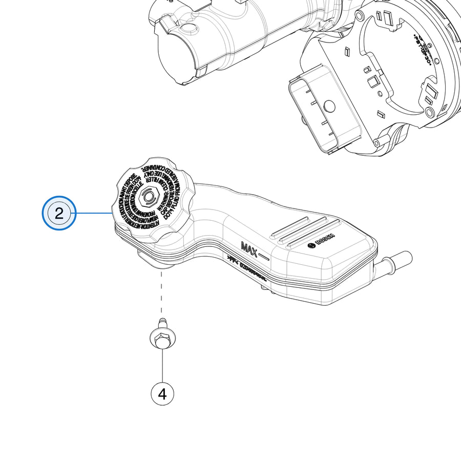 Brake Remote Reservoir for Tesla Cybertruck 1250681-00-A - parts diagram