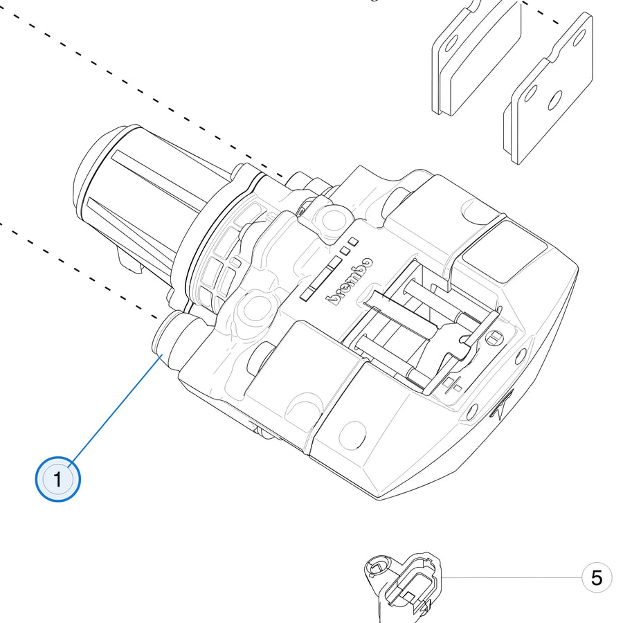 Parking Brake Caliper Assembly for Tesla Model S and Model X 1021252-00-G, 1021250-00-G - parts diagram