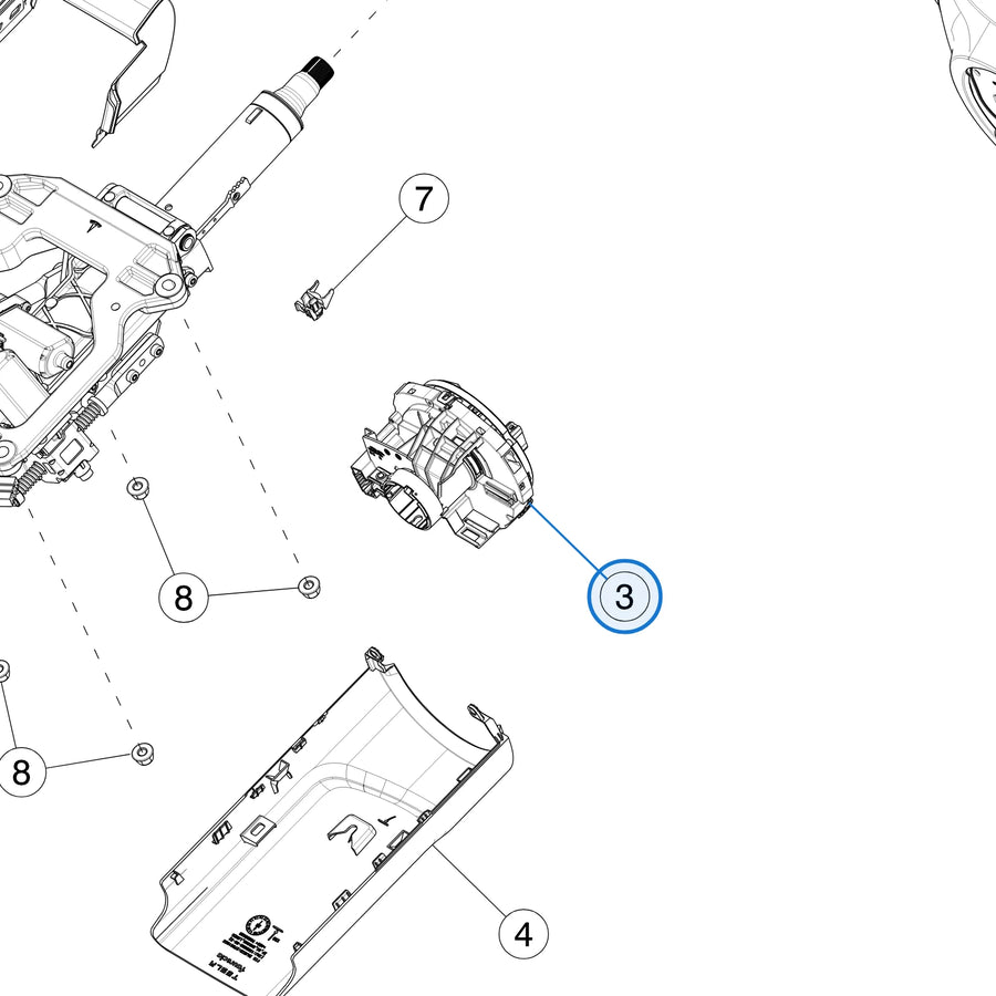 SCCM Variant Kostal for Tesla Model S and Model X 1588738-00-D - parts diagram