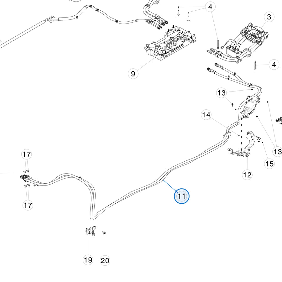 Front Small Drive Unit High Voltage Harness - Dual Motor for Tesla Model S 2012-2016 1050805-10-F - parts diagram (Model S Feb 2012 - Mar 2016)