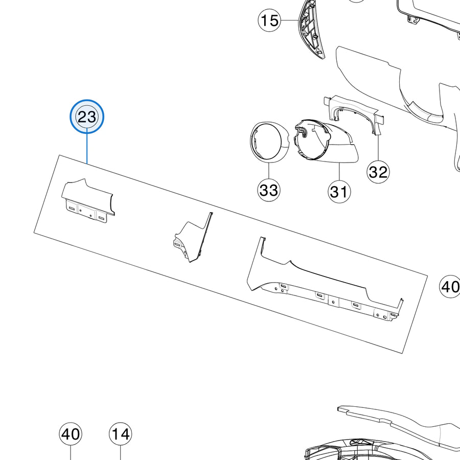 Instrument Panel Finisher Trim Set Lacewood for Tesla Model S and Model X 1004518-01-F - parts diagram (Model S Apr 2016 - Jan 2021)