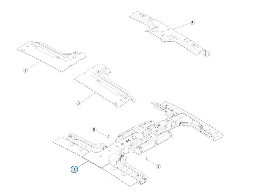 Assembly - Center Spine for Tesla Model X 2021-2025 1565351-S1-A - parts diagram