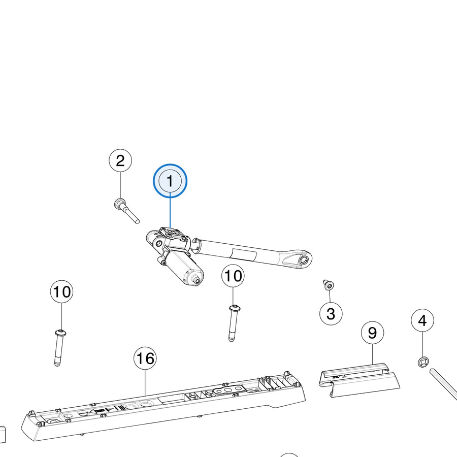First Row - Height Adjuster Motor Assembly for Tesla Model S and Model X 1096682-S0-B - parts diagram (Model S Apr 2016 - Jan 2021)