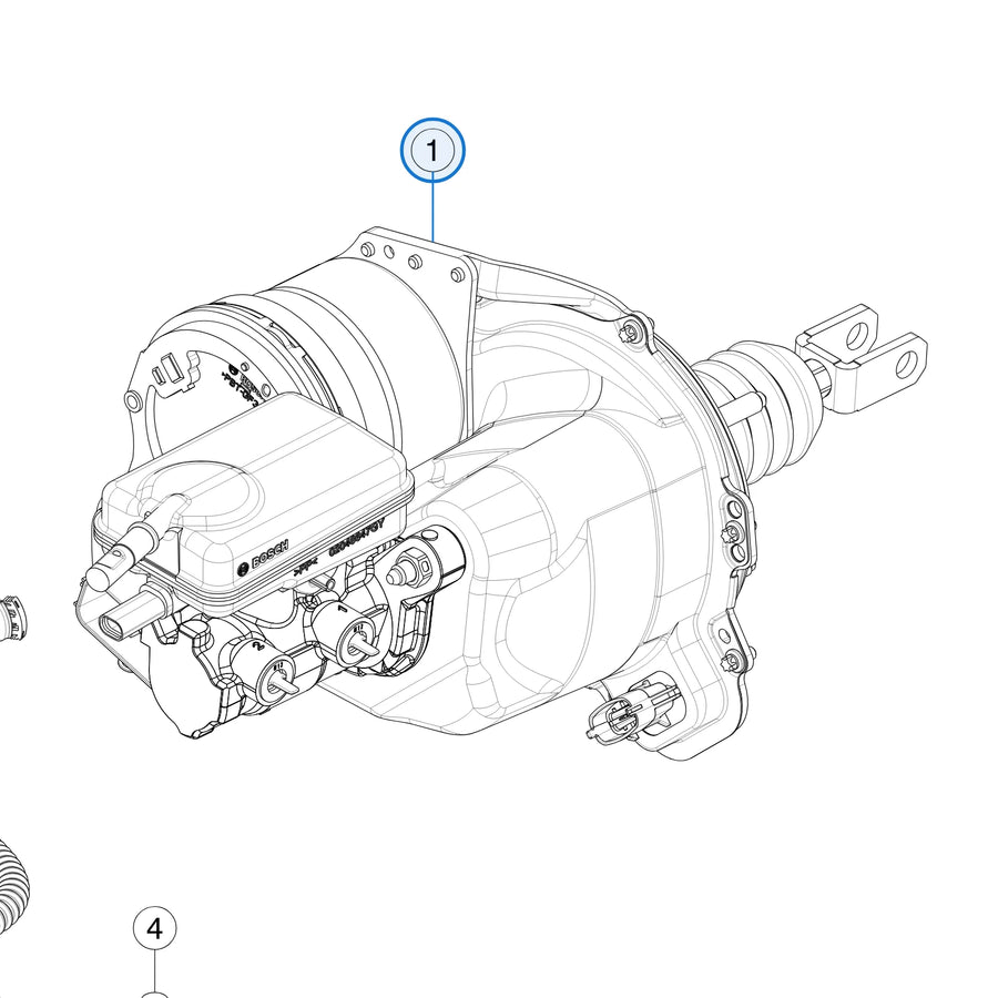 Brake Booster Assembly - Left Hand Drive for Tesla Model X 2021-2025 1620671-00-B - parts diagram