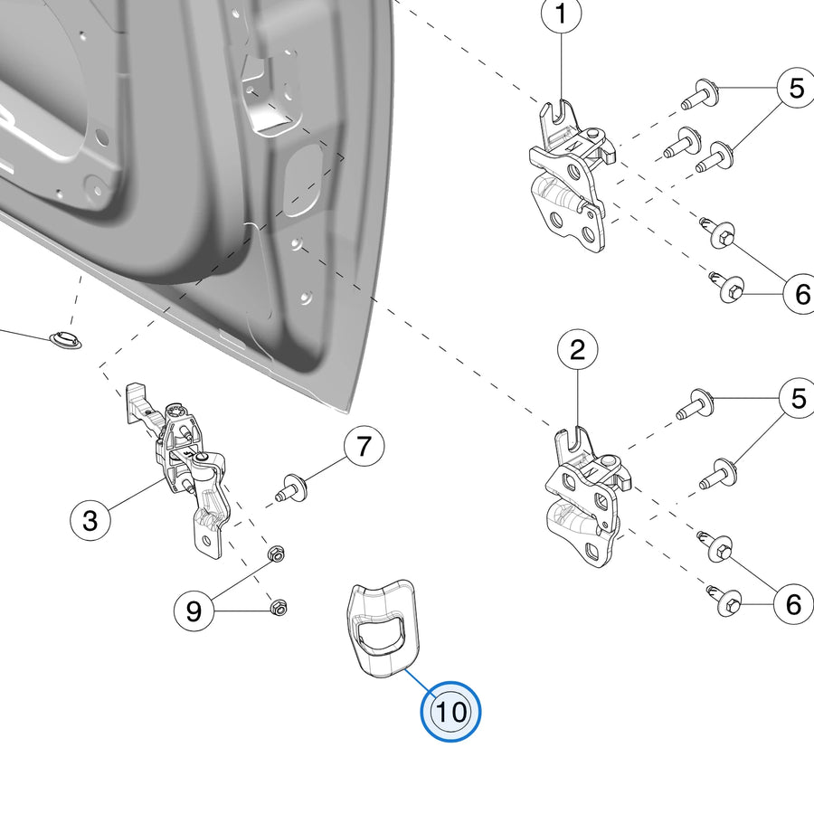 Front Check Strap Seal for Tesla Model 3 1101580-00-E - parts diagram