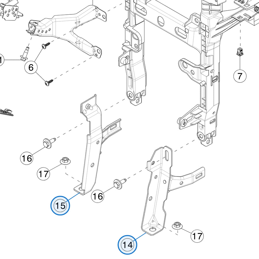 Instrument Panel - Riser Assembly for Tesla Model Y Juniper 1936007-00-D, 1936008-00-D - parts diagram