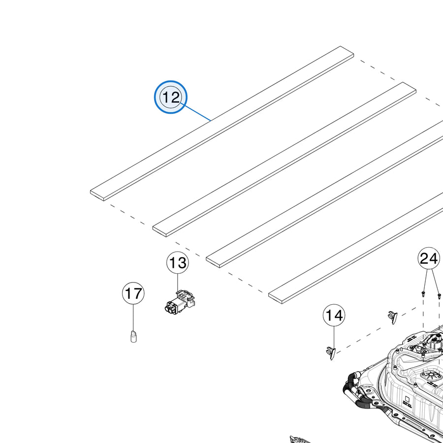 HV Header Delete 4P for Tesla Model 3 and Model Y 1108281-00-B - parts diagram
