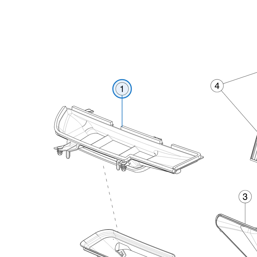 Cabin Intake Upper Duct Assembly LHD for Tesla Model 3 2017-2023 1090857-00-C - parts diagram