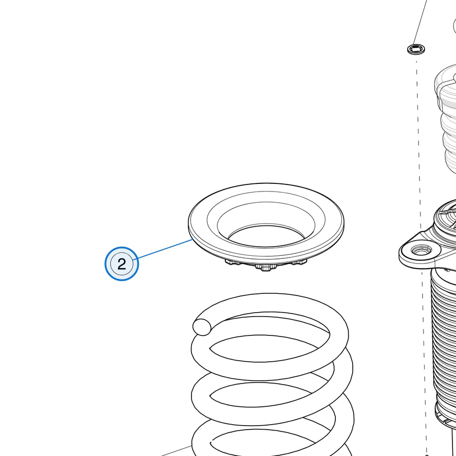 Rear Spring Upper Isolator for Tesla Model 3 1044475-00-E, 1044475-00-F - parts diagram