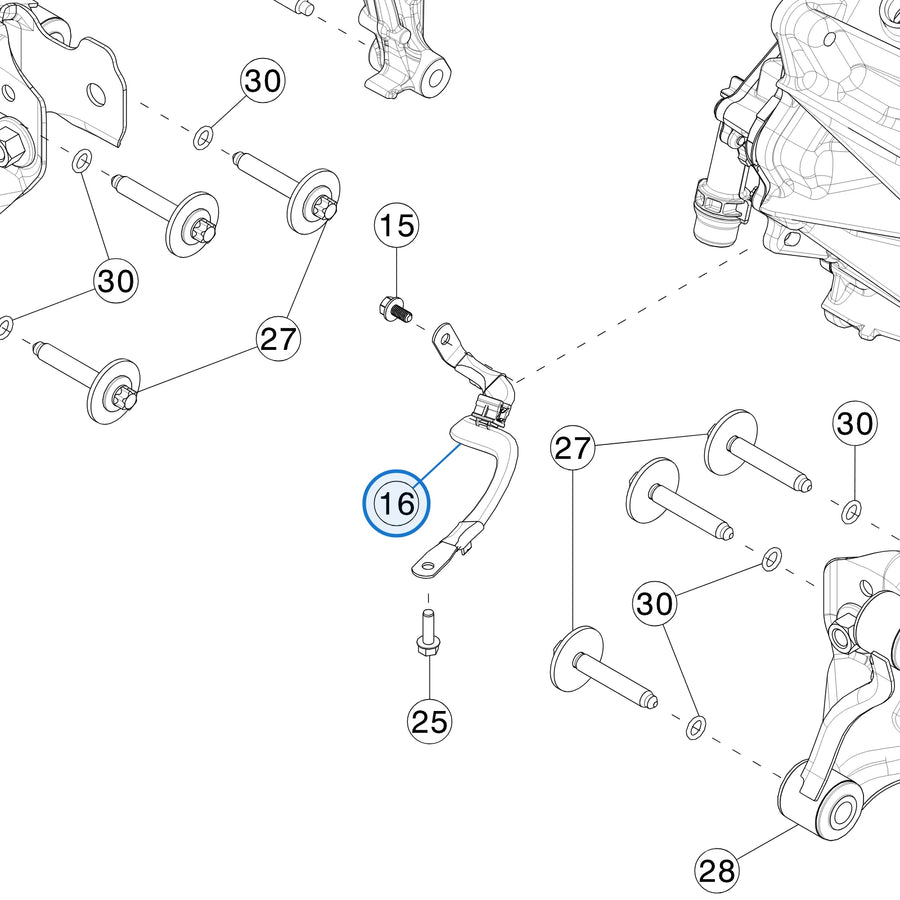 Ground Strap - Front Drive Unit for Tesla Model 3 and Model Y 1070978-00-E - parts diagram