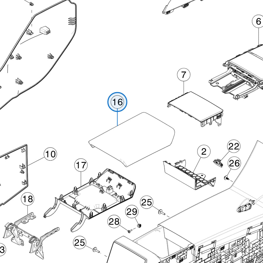 Console - Armrest Outer Assembly for Tesla Model 3 Highland 1714422-10-D - parts diagram