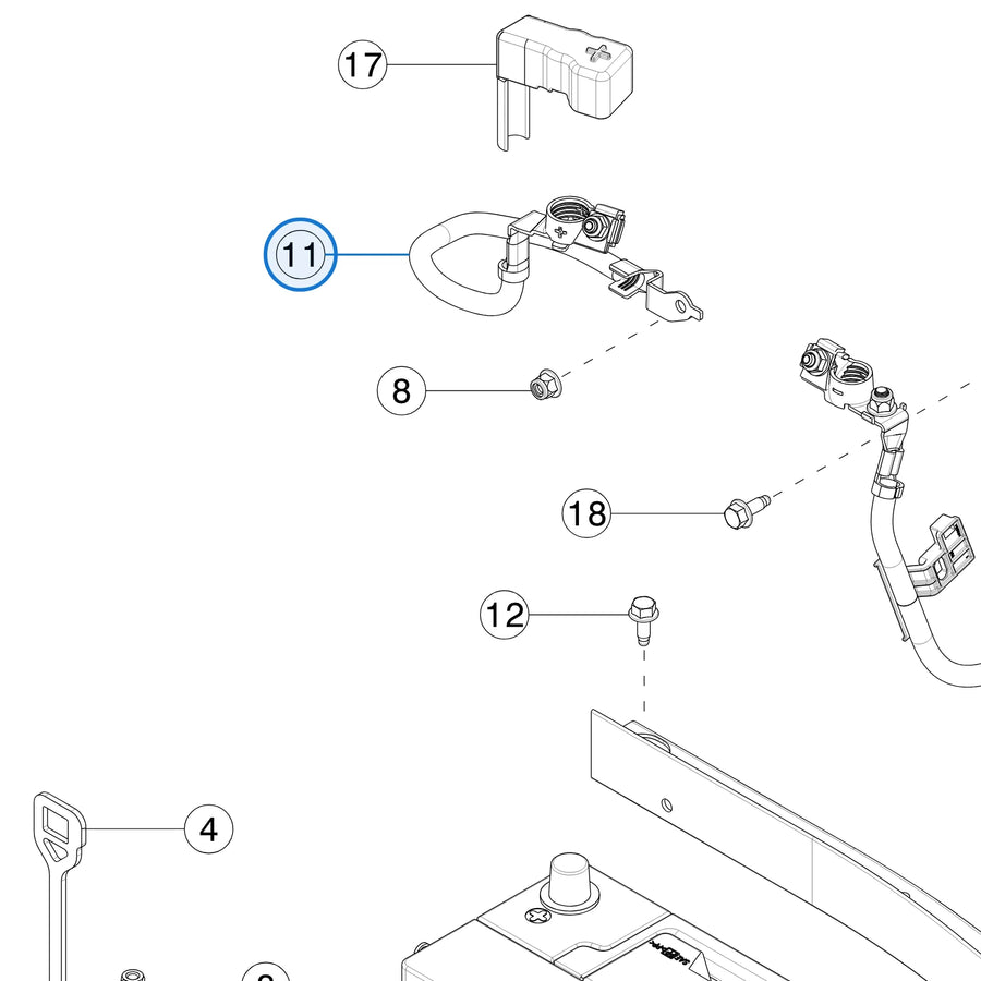 Battery Cable Kit, 12V for Tesla Model 3 2017-2023 1532350-00-A - parts diagram