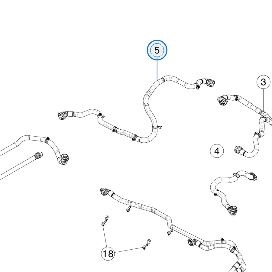 Hose (Powertrain) - Rear Drive Unit Outlet for Tesla Model Y 2020-2025 1642782-00-B - parts diagram