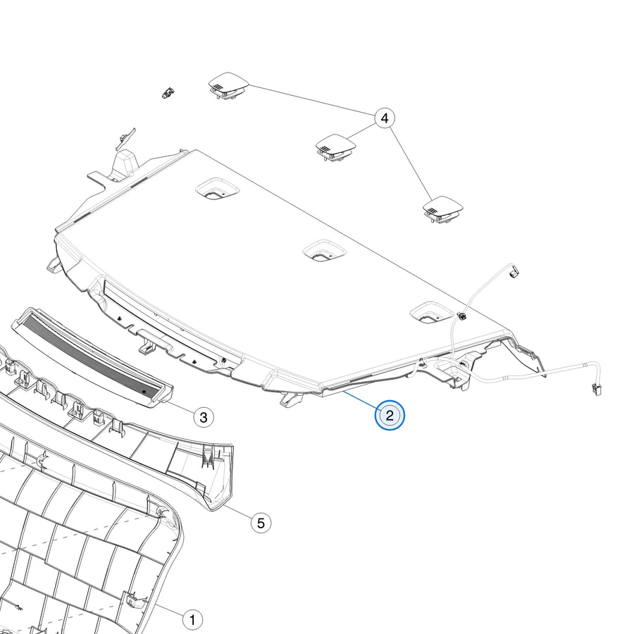 Package Tray for Tesla Model 3 Highland 1847727-00-F - parts diagram (Model 3 Sep 2023)