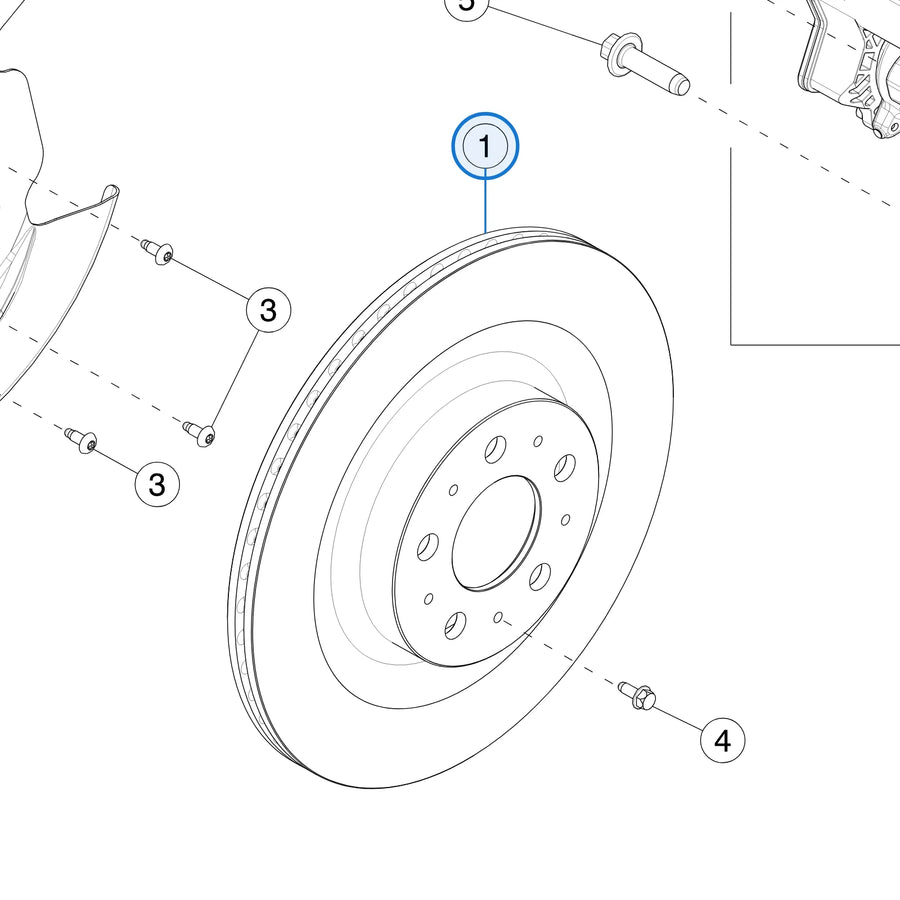 Brake Rotor - Rear for Tesla Model Y Juniper 2188631-00-A - parts diagram
