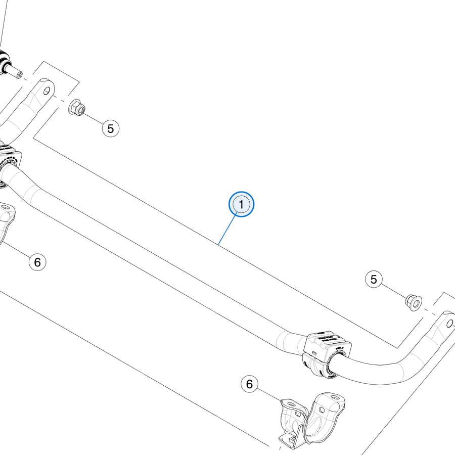 Front Stabilizer Bar Assembly - 29MM X 5.0MM for Tesla Model Y Juniper 2188386-00-A - parts diagram