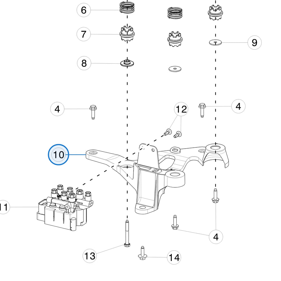 Air Compressor Bracket for Tesla Model S 2016-2021 1060855-00-A - parts diagram