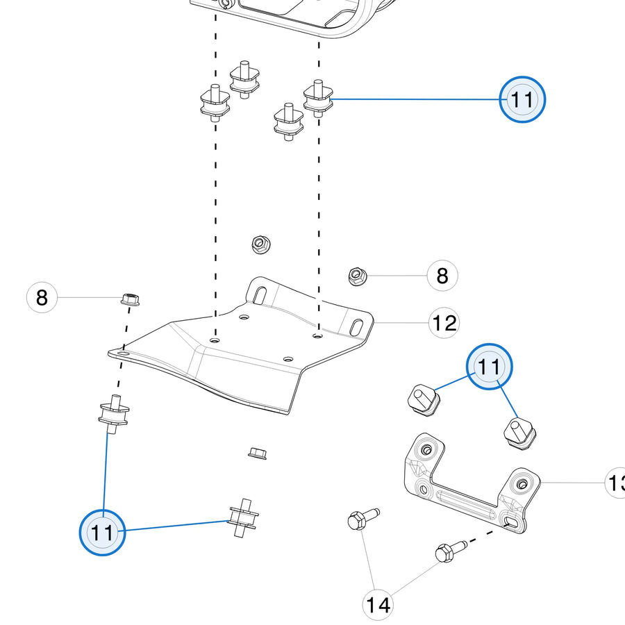 Air Conditioning Compressor Bracket Diagonal Isolator for Tesla Model S 1007055-00-C - parts diagram