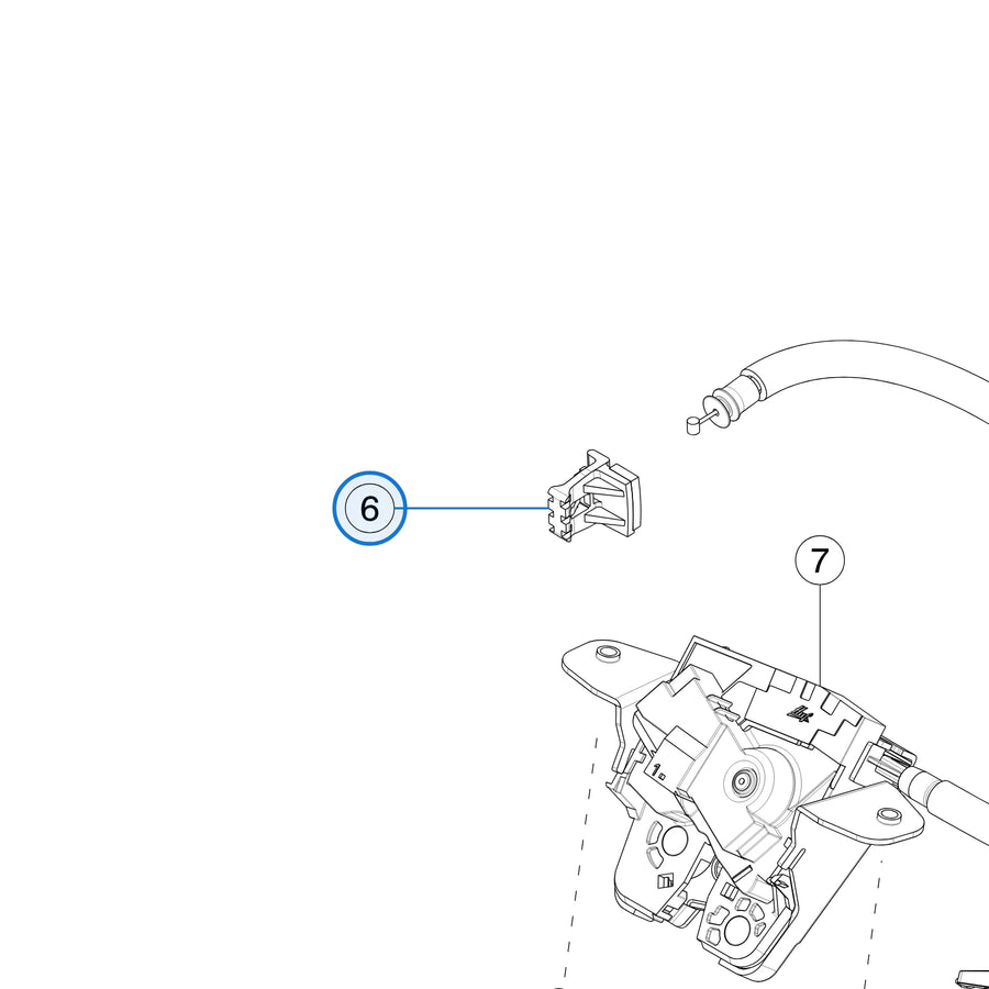 Handle, Liftgate Emergency Release for Tesla Model S and Model X 1013417-00-B - parts diagram